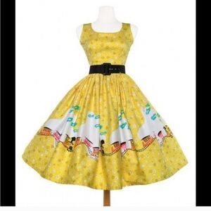 Mary Blair Sunny Yellow Trains Dress